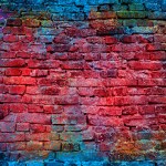 Graffiti brick wall